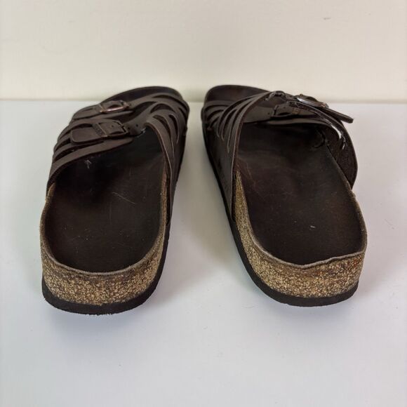 Birkenstock Granada Sandals Brown Leather Cork Footbed Well Worn Distressed ~40 - Picture 10 of 16